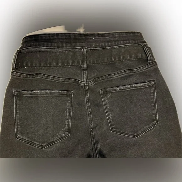 Vervet 29 Black Erika Stretch Mom Jeans | High Waist | Distressed | Tie Waist - Picture 3 of 16